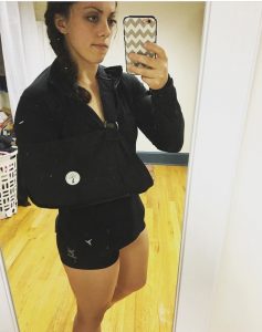 CrossFit Injury, sling after rotator cuff surgery