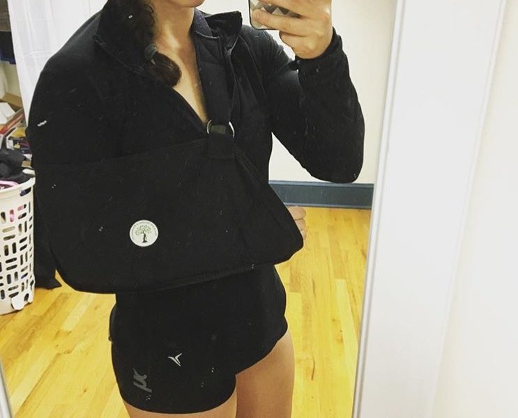 CrossFit Injury, sling after rotator cuff surgery