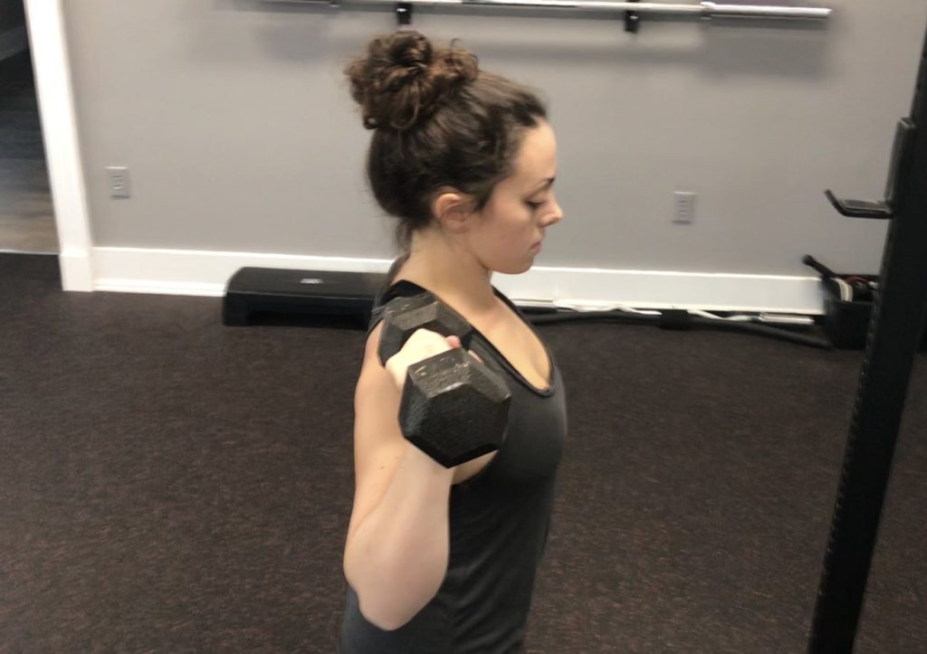 dumbbell overhead press, overhead press form, overhead press, overhead press shoulder pain